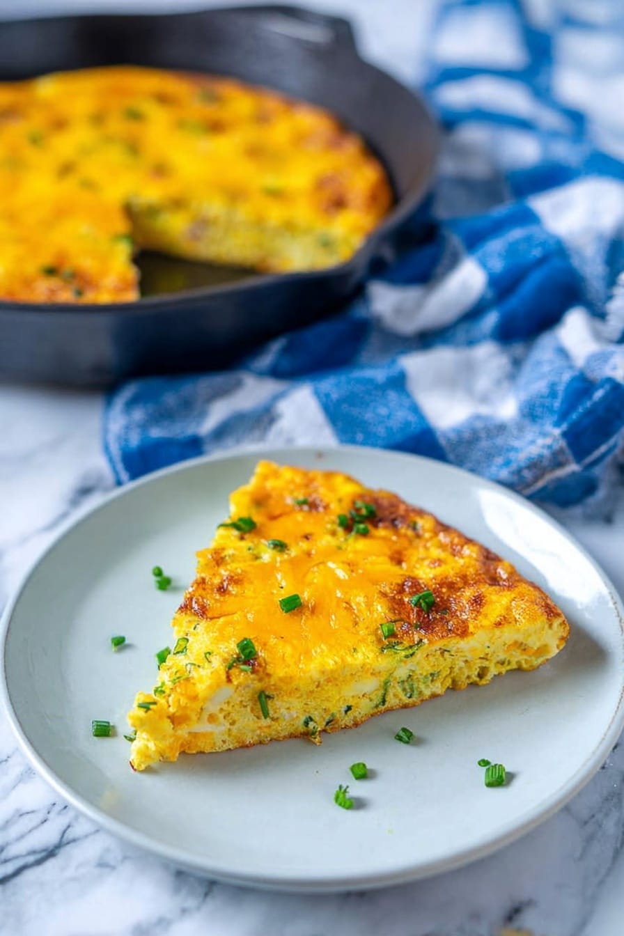 Broccoli Cheese Frittata - Serving Suggestion