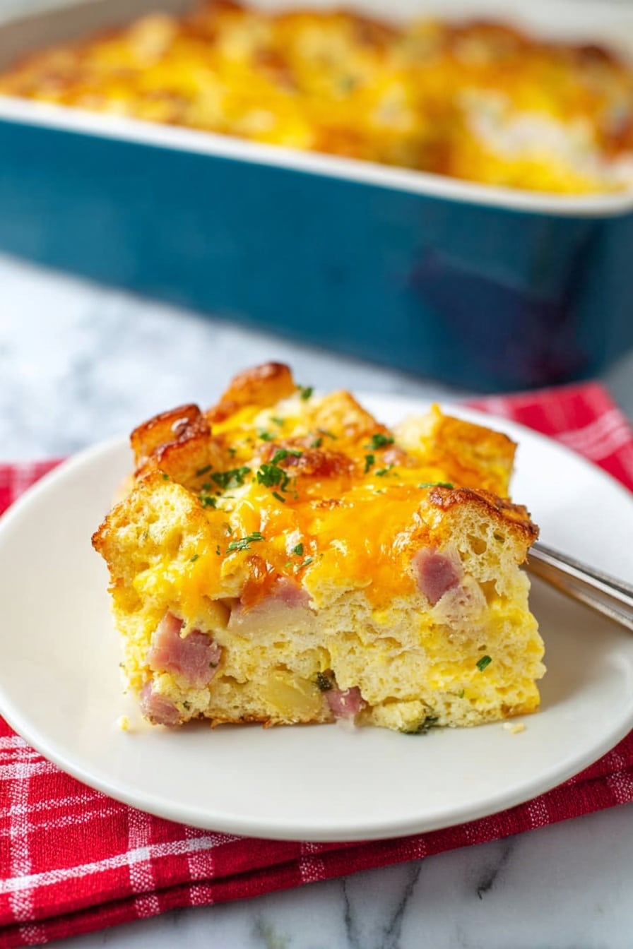 ham and cheese bread pudding - Serving Suggestion