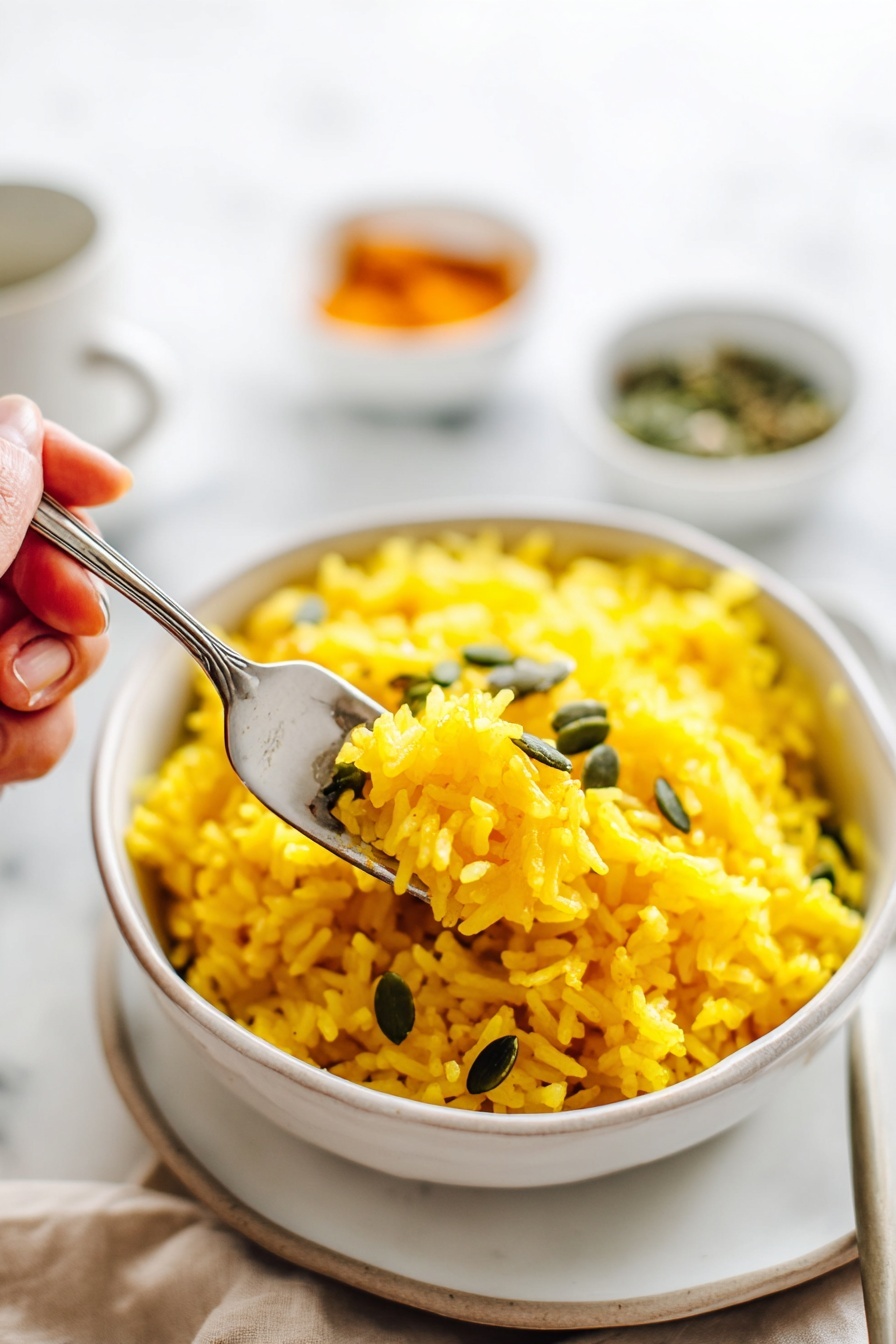 Pumpkin Coconut Rice - Serving Suggestion