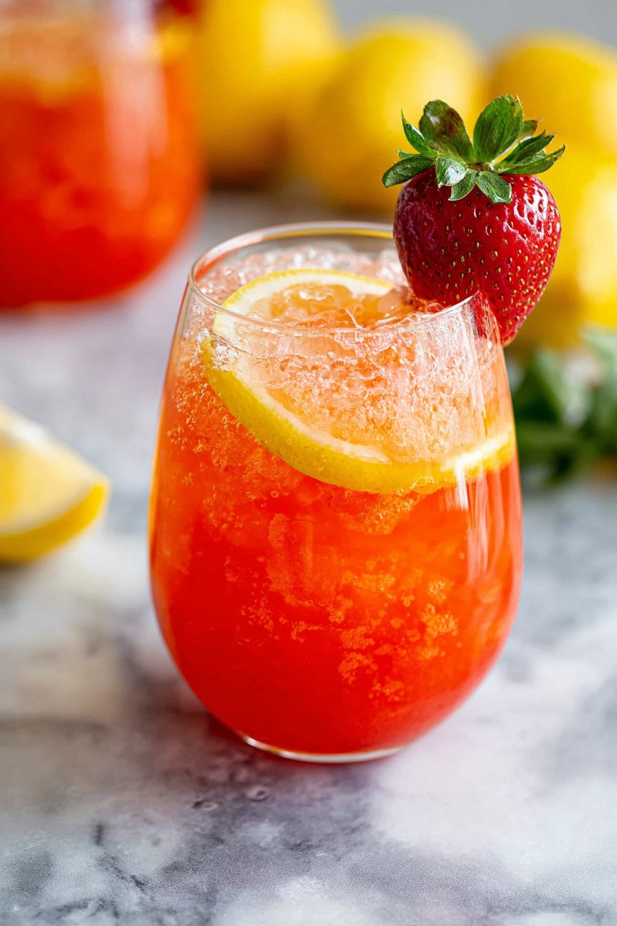 Refreshing Strawberry Lemonade - Serving Suggestion