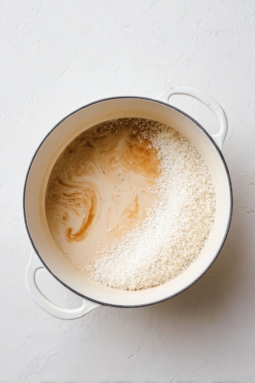 A close-up image of a white bowl filled with bright yellow rice, garnished with small green pumpkin seeds scattered on top. In the foreground, a silver fork held by a woman's hand is lifting a small scoop of the rice. The bowl sits on a white plate, all placed on a white marbled surface. In the blurred background, there are two small white bowls, one with orange powder and the other with green seeds. The scene is bright and clean, showing a simple but colorful meal. photo taken with an iphone --ar 2:3 --v 7