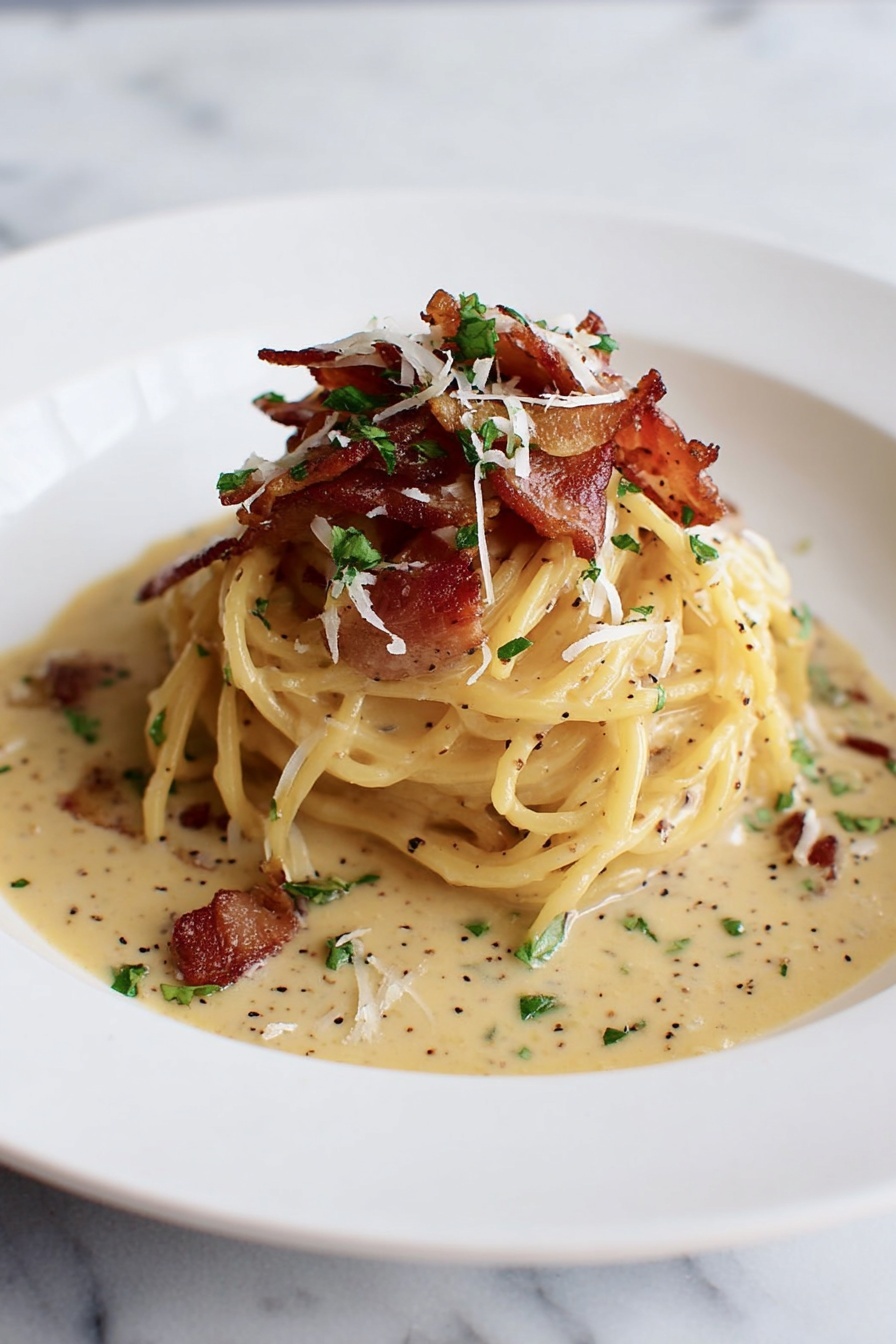Miso Bacon Carbonara - Serving Suggestion